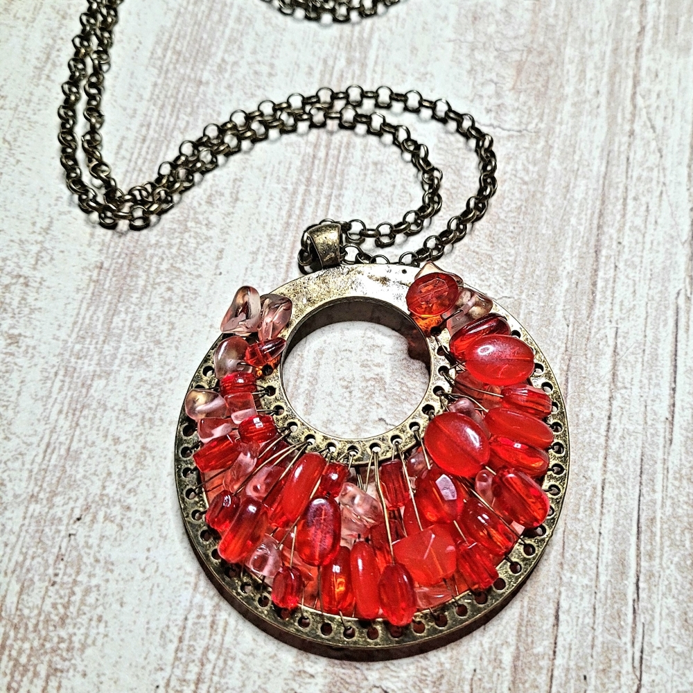 ⚓Brass and red stone necklace from Fashion Bug
